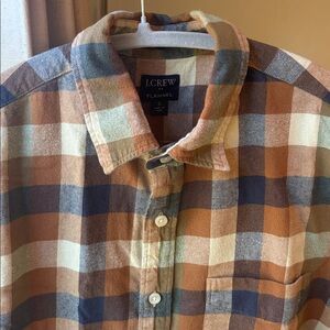 J. Crew Multicolor Plaid Flannel Button-Up Shirt